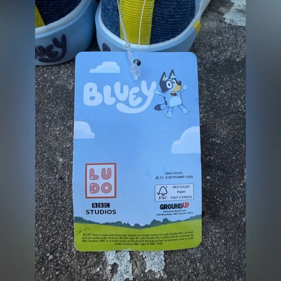 TV Cartoon Bluey Toddler Boys Girls High Top Canvas Shoes Sneakers Size 6 New - Picture 11 of 13